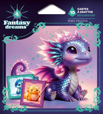 CARTES A GRATTER ETINCELANTES BEBES DRAGONS