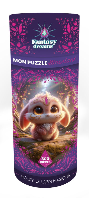 MON PUZZLE ETINCELANT FANTASY DREAMS  GOLDY, LE LAPIN MAGIQ