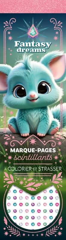 ROSE  MARQUE-PAGES SCINTILLANTS A COLORIER ET STRASSER
