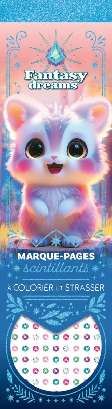 BLEU  MARQUE-PAGES SCINTILLANTS A COLORIER ET STRASSER