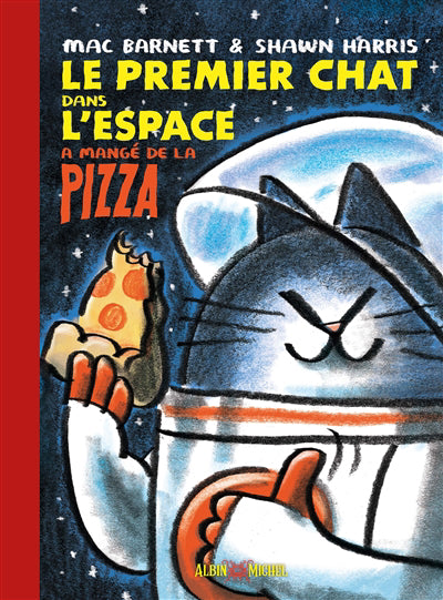 PREMIER CHAT DANS L'ESPACE A MANGE DE LA PIZZA