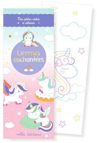 LICORNES ENCHANTEES  MES PETITES CARTES A COLORIER