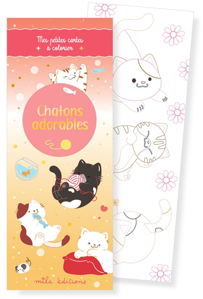 CHATONS ADORABLES  MES PETITES CARTES A COLORIER