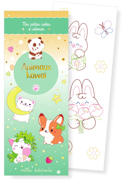 ANIMAUX KAWAI  MES PETITES CARTES A COLORIER