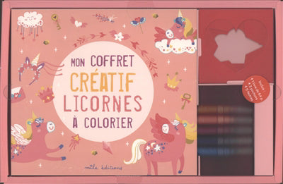 MON COFFRET CREATIF  LICORNES A COLORIER