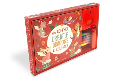 MON COFFRET CREATIF  DRAGONS A COLORIER