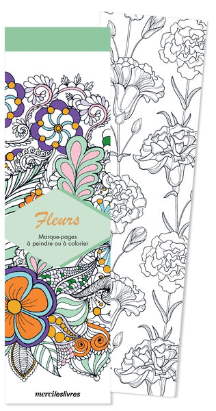 FLEURS  MARQUE-PAGES A PEINDRE OU A COLORIER