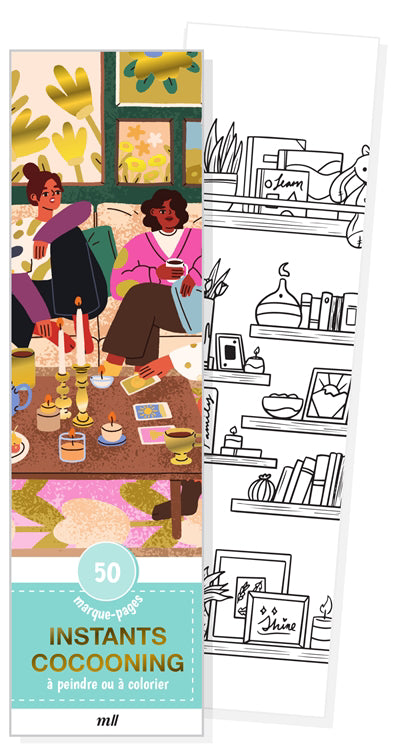 INSTANTS COCOONING  50 MARQUE-PAGES A PEINDRE OU A COLORIER