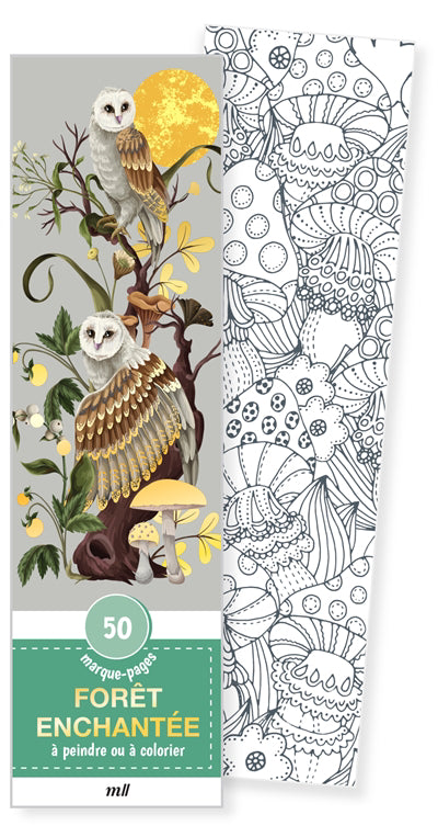 FORET ENCHANTEE  50 MARQUE-PAGES A PEINDRE OU A COLORIER