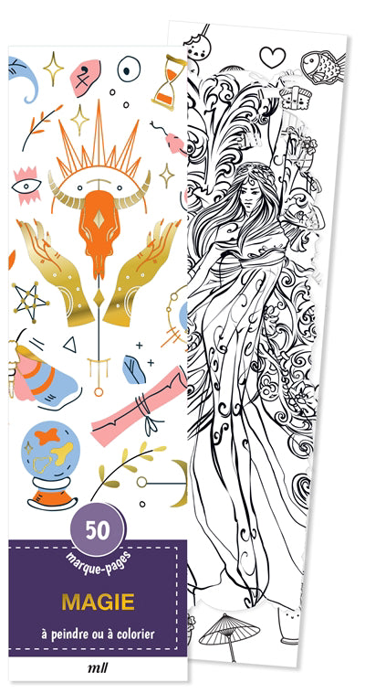 MAGIE  50 MARQUE-PAGES A PEINDRE OU A COLORIER