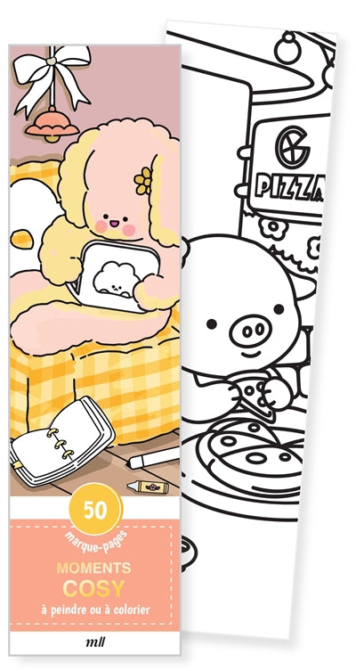 MOMENTS COSY  50 MARQUE-PAGES A PEINDRE OU A COLORIER