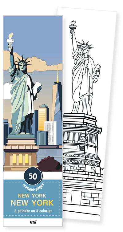 NEW YORK, NEW YORK  50 MARQUE-PAGES A PEINDRE OU A COLORIER