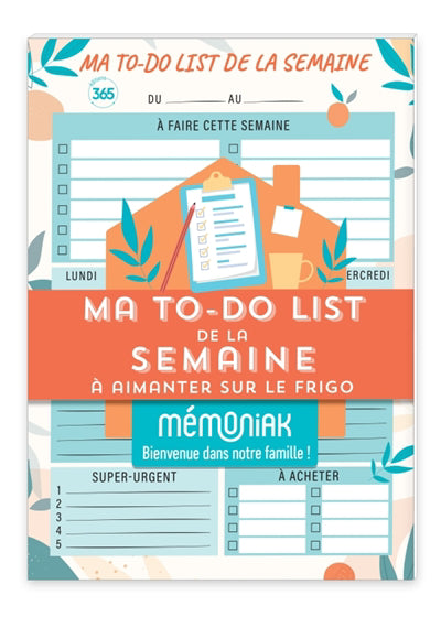 BLOC DE 52 LISTES AIMANTES  MA TO-DO LIST DE LA SEMAINE MEMO