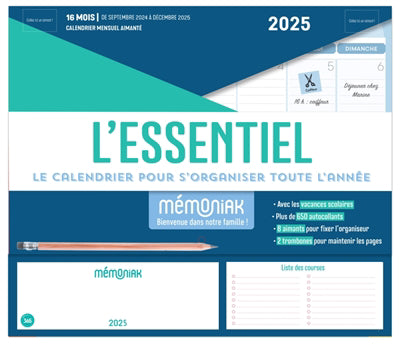 MINI-ORGANISEUR FAMILIAL L'ESSENTIEL MEMONIAK 2025