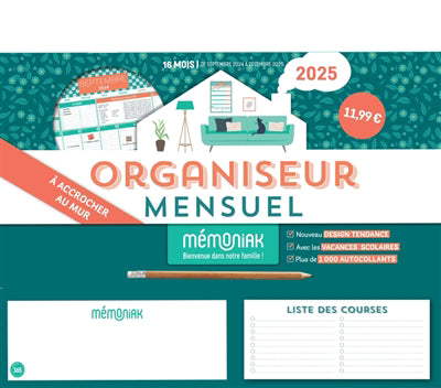 ORGANISEUR FAMILIAL MEMONIAK 2025 A ACCROCHER