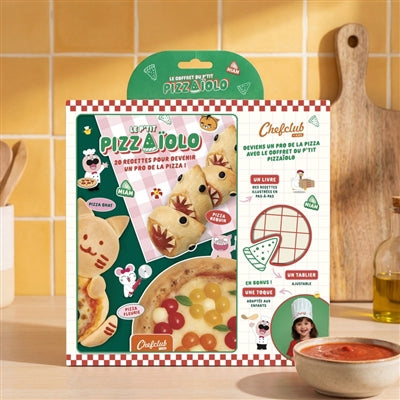 COFFRET KIDS : LE LIVRE PIZZAIOLO, LE TABLIER ET LA TOQUE CHEFCLU
