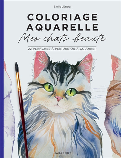 CHATS BEAUTES -COLORIAGE AQUARELLE