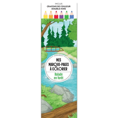 BALADE EN FORET -MARQUE-PAGES A COLORIER