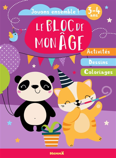 BLOC DE MON AGE (3-4 ANS) - JOUONS ENSEMBLE ! (   PANDA ET CHAT E