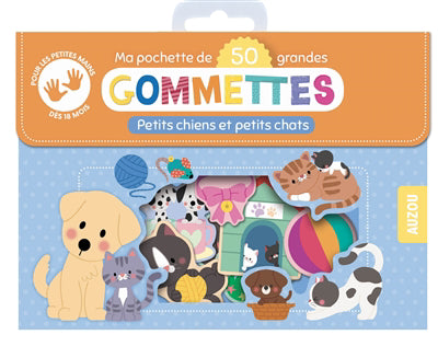 MA POCHETTE DE 50 GOMMETTES PETITS CHIENS ET PETITS CHATS