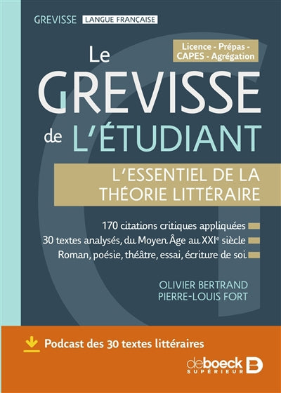 GREVISSE DE L'ETUDIANT  ESSENTIEL DE LA THEORIE LITTERAIRE