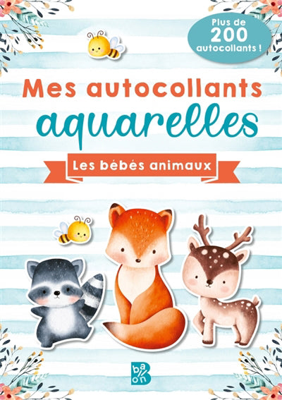 BEBES ANIMAUX -AUTOCOLLANTS AQUARELLES