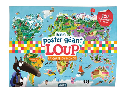 MON POSTER GEANT LOUP :LA CARTE DU MONDE