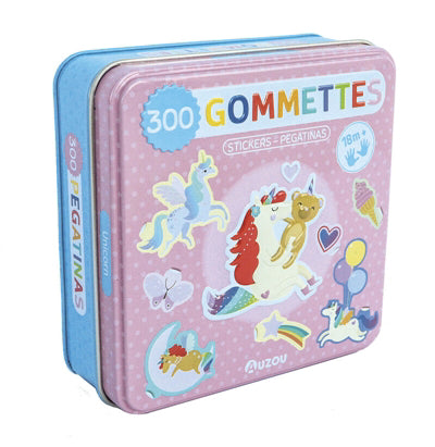 LICORNES- BOITE DE METAL 300 GOMMETTES