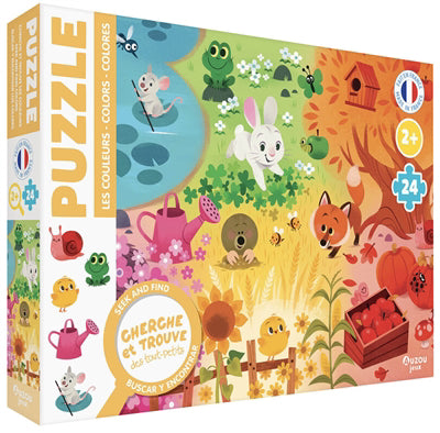 PUZZLE CHERCHE ET TROUVE DES TOUT-PETITS  LES COU LEURS
