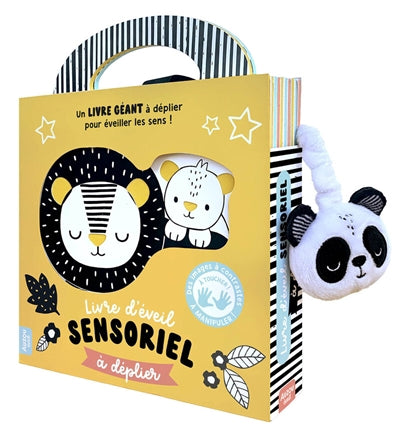LIVRE D'EVEIL SENSORIEL A DEPLIER EN NOIR ET BLANC