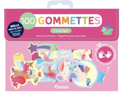 POCHETTE DE GOMMETTES :LICORNES PHOSPHO