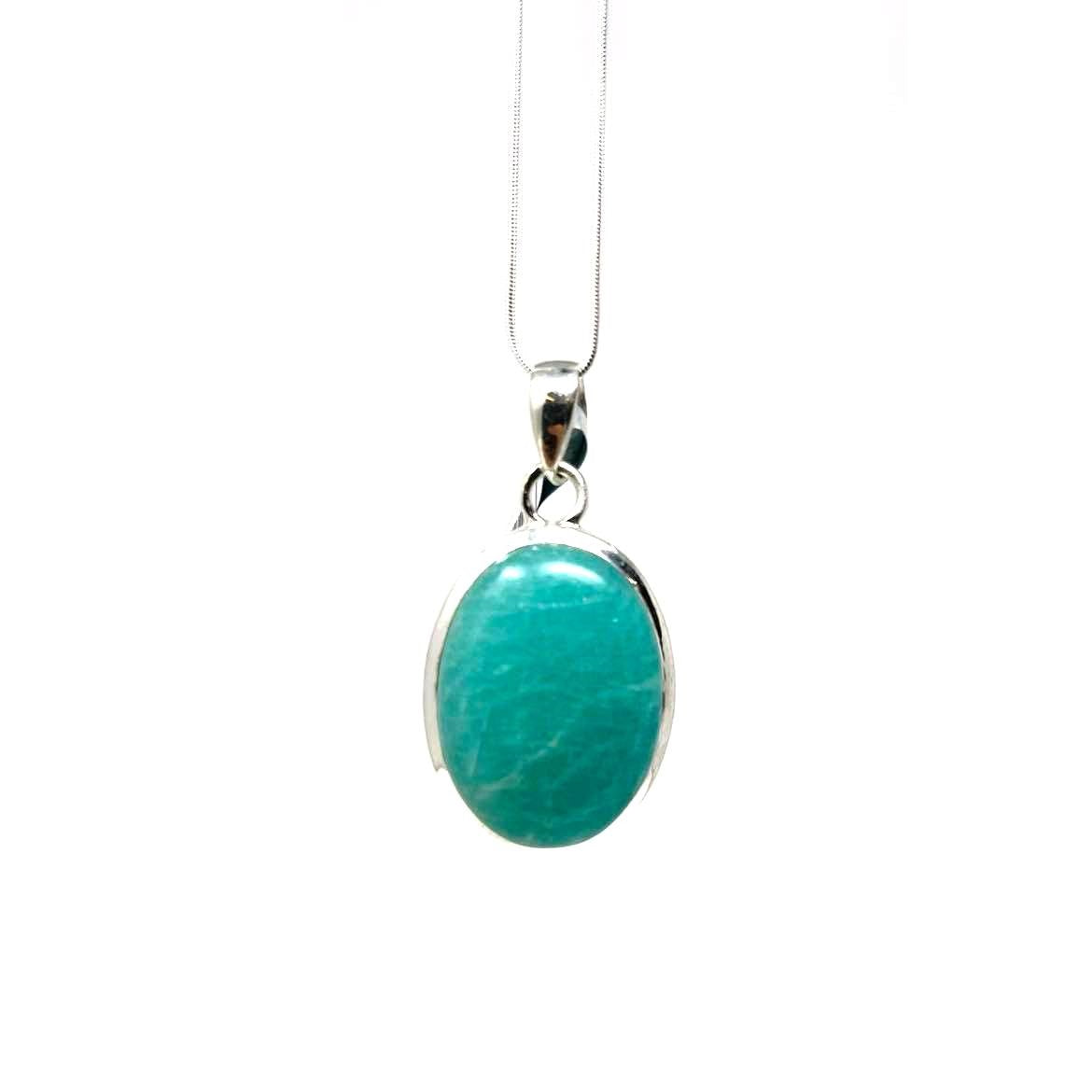 PENDENTIF AMAZONITE MONTÉ SUR ARGENT