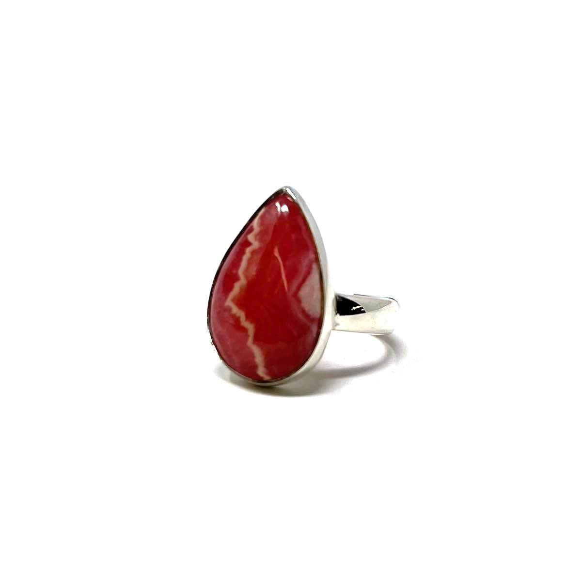 BAGUE RHODOCHROSITE MONTÉE SUR ARGENT