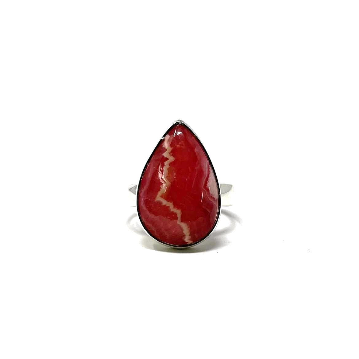 BAGUE RHODOCHROSITE MONTÉE SUR ARGENT