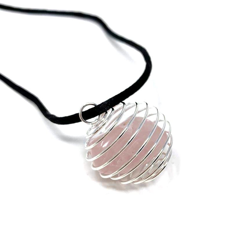COLLIER CAGE À PIERRE AVEC CORDON AJUSTABLE
