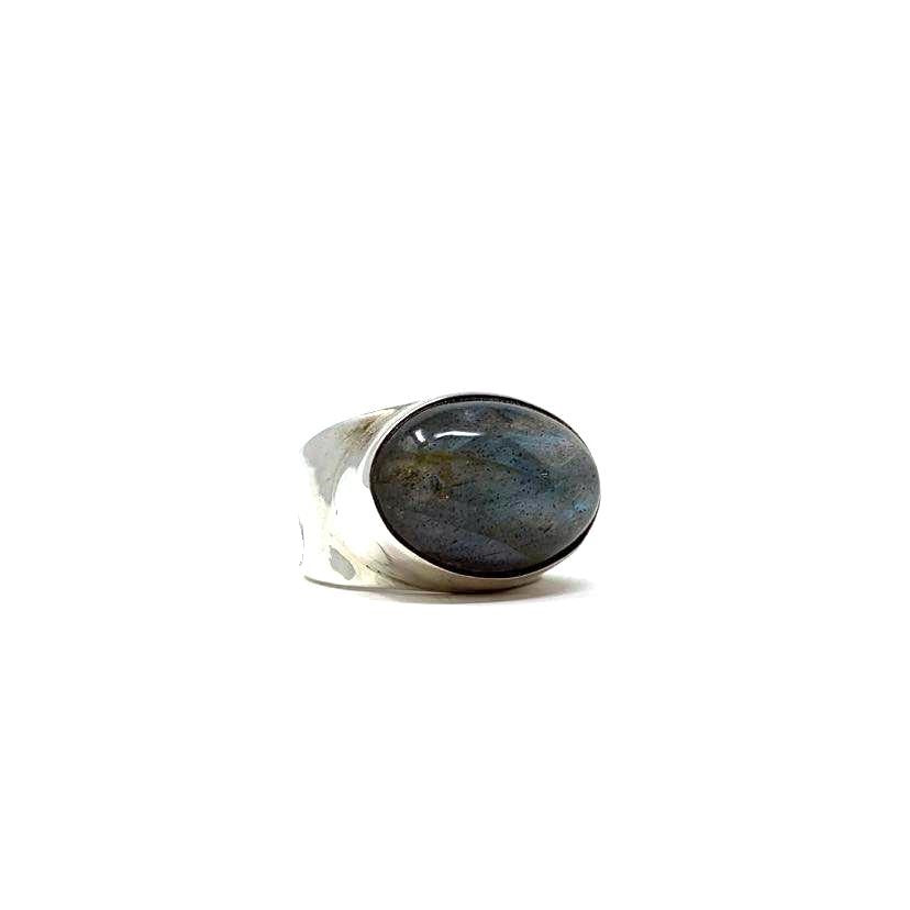 BAGUE LABRADORITE MONTÉE SUR ARGENT