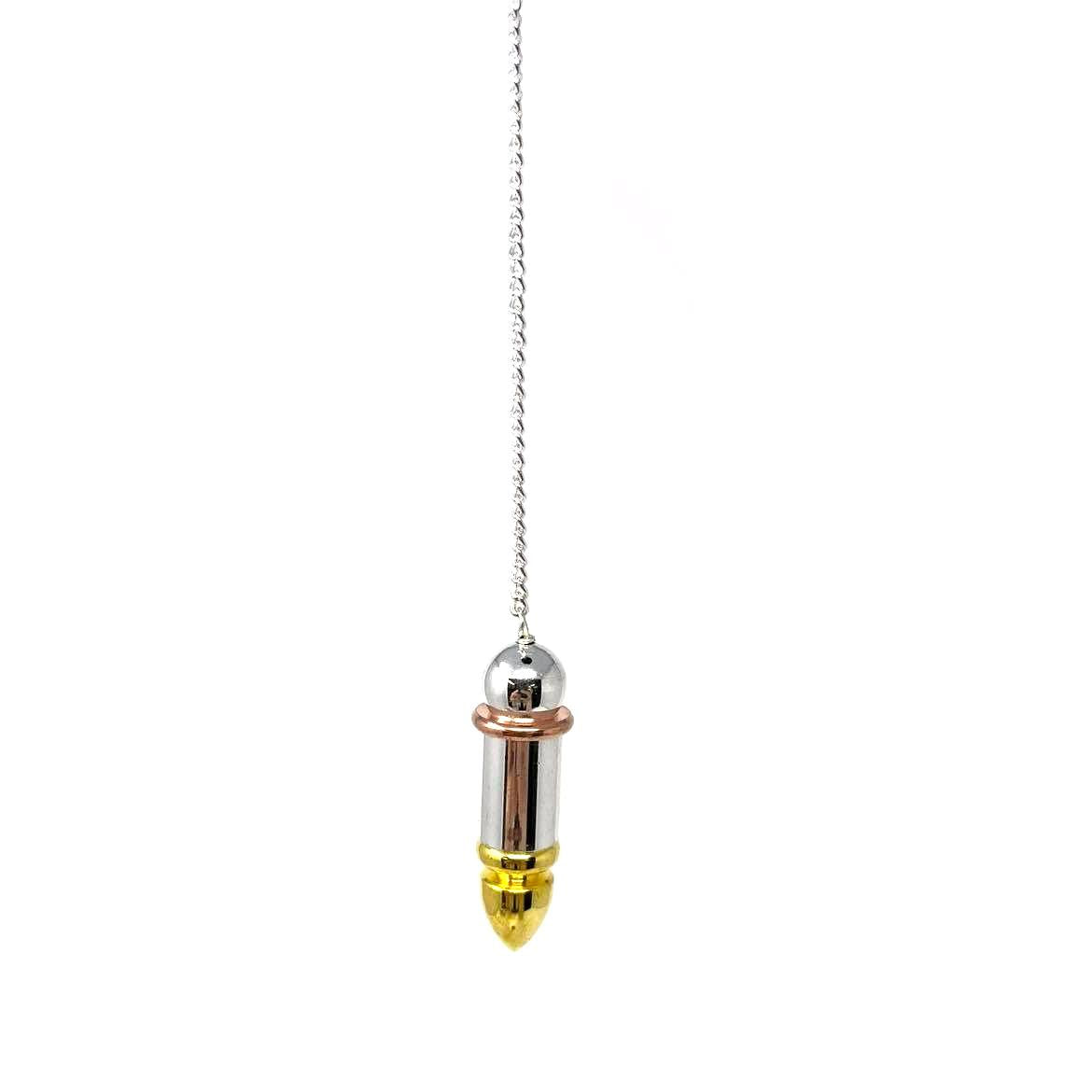 PENDULE TÉMOIN ARGENT ET LAITON ANNEAU DE CUIVRE