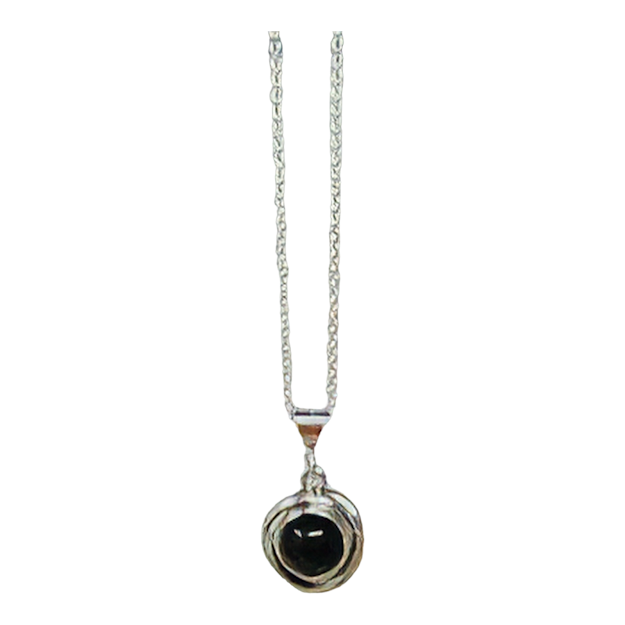 Pendentif onyx noir sur argent