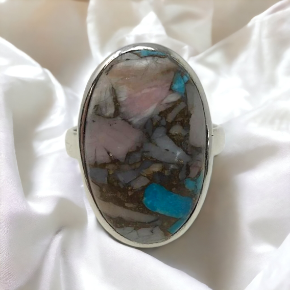 BAGUE OPALE/TURQUOISE/CUIVRE IBA58