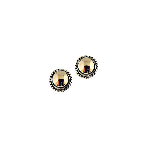 BOUCLES D'OREILLES DE BALI PIN RONDES EN ARGENT ET OR | L'AVENTURINE