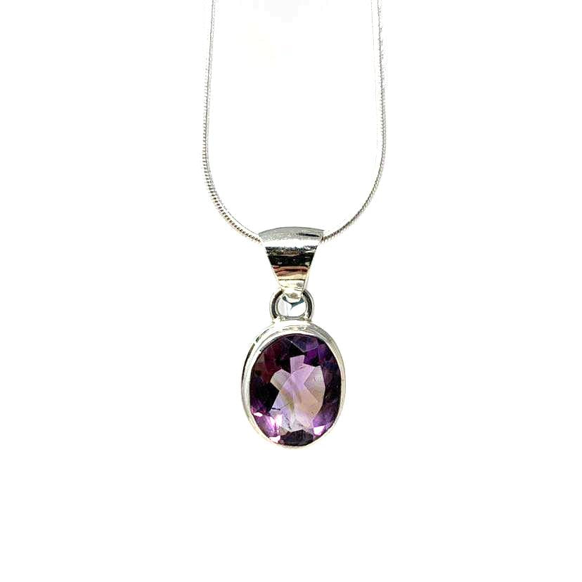 PENDENTIF AMETHYSTE MONTÉ SUR ARGENT