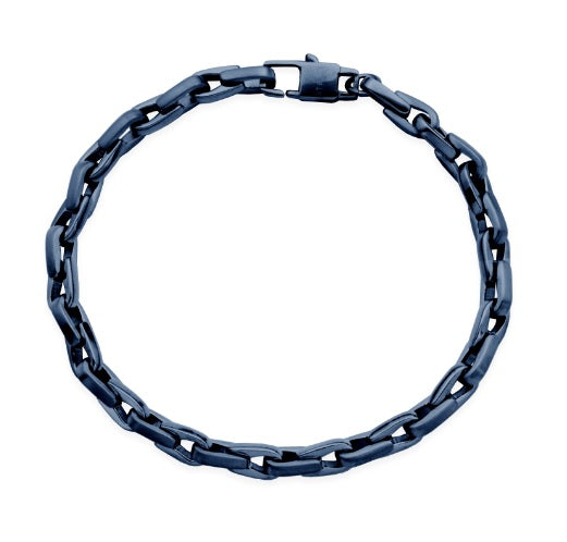 BRACELET À MAILLONS ACIER INOXYDABLE BLEU STEELX