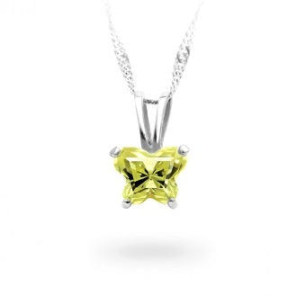 PENDENTIF EN ARGENT ZIRCON AOUT BFLY