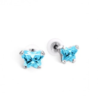 BOUCLES D'OREILLES EN ARGENT ZIRCON MARS BFLY