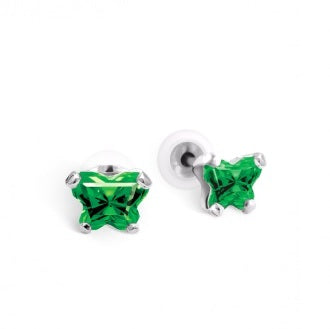 BOUCLES D'OREILLES EN ARGENT ZIRCON MAI BFLY