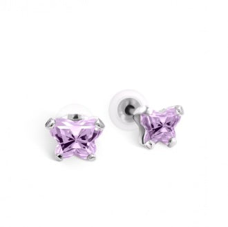 BOUCLES D'OREILLES EN ARGENT ZIRCON JUIN BFLY