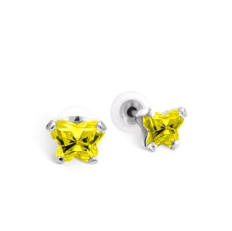 BOUCLES D'OREILLES EN ARGENT ZIRCON NOVEMBRE BFLY
