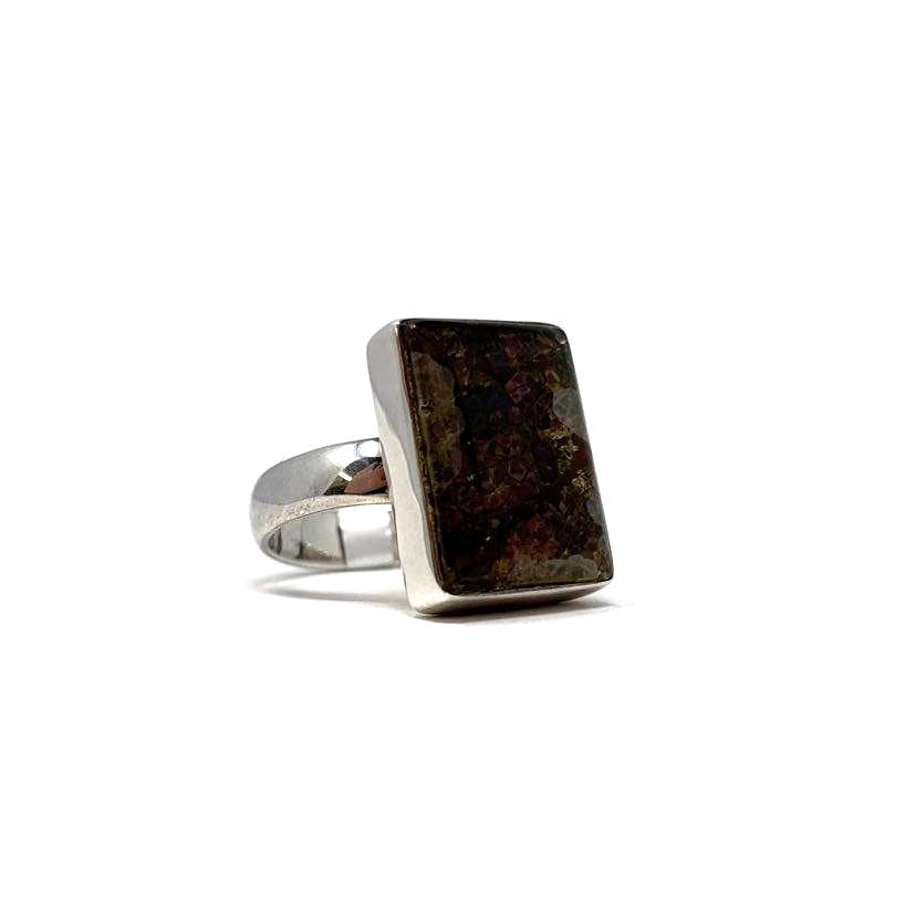 BAGUE AMMOLITE MONTÉE SUR ARGENT