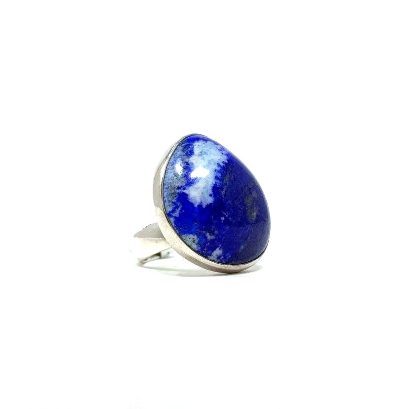 BAGUE LAPIS LAZULI MONTÉE SUR ARGENT