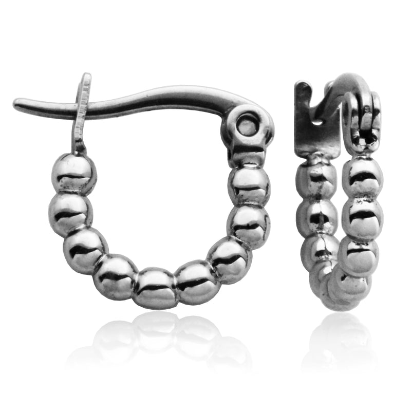 BOUCLES D'OREILLES ANNEAUX MINI BILLES STEELX